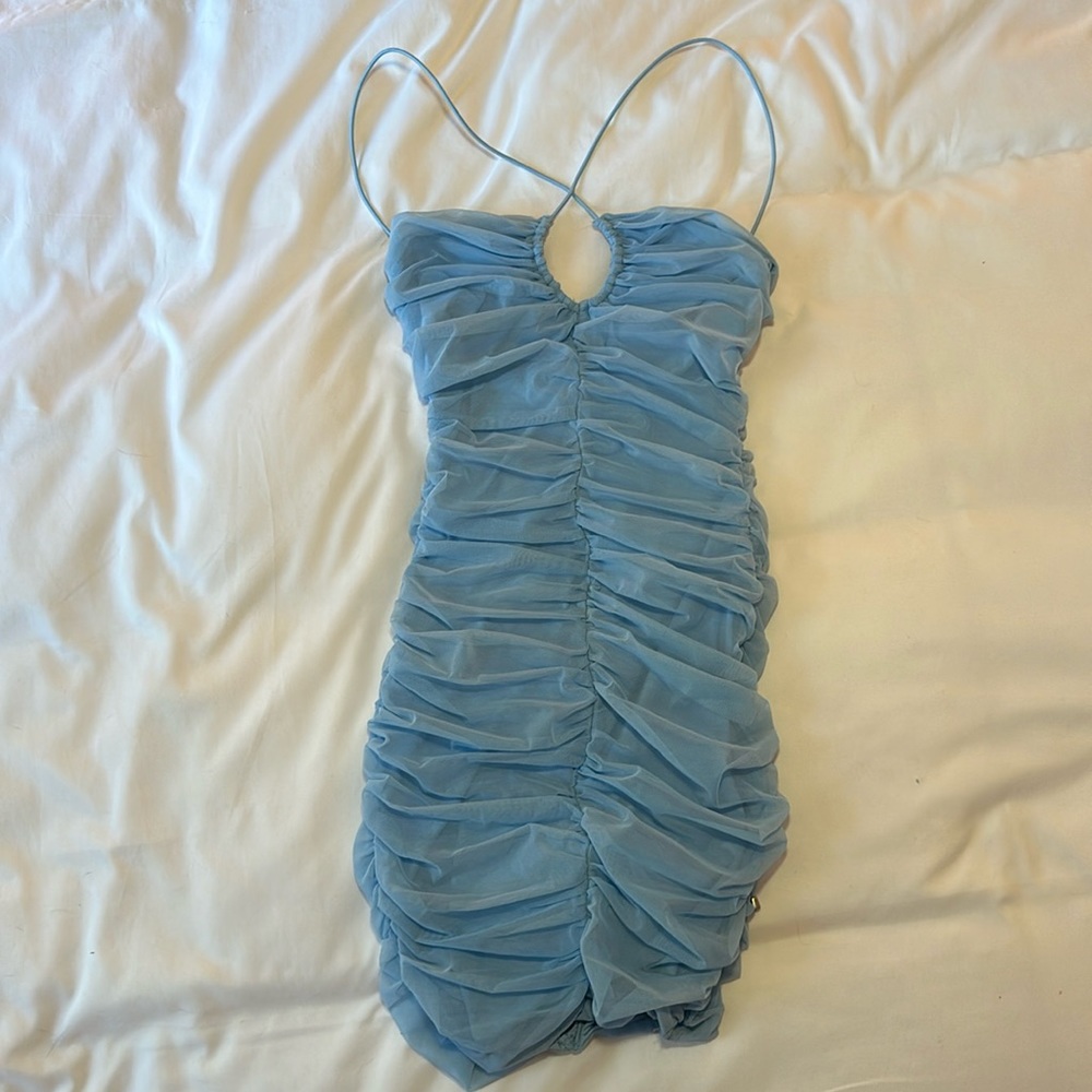 OH POLLY BLUE MINI DRESS